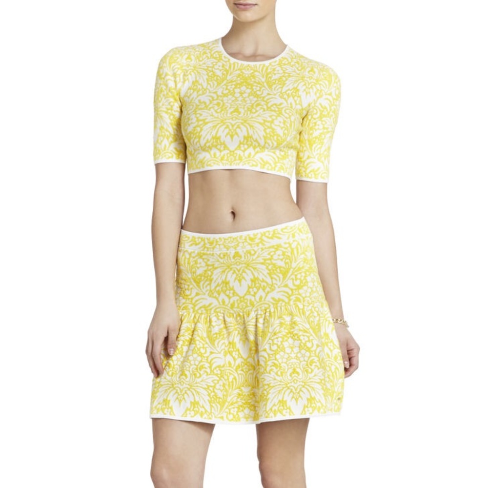 Bcbgmaxazria Puckered Jacquard Cropped sweater